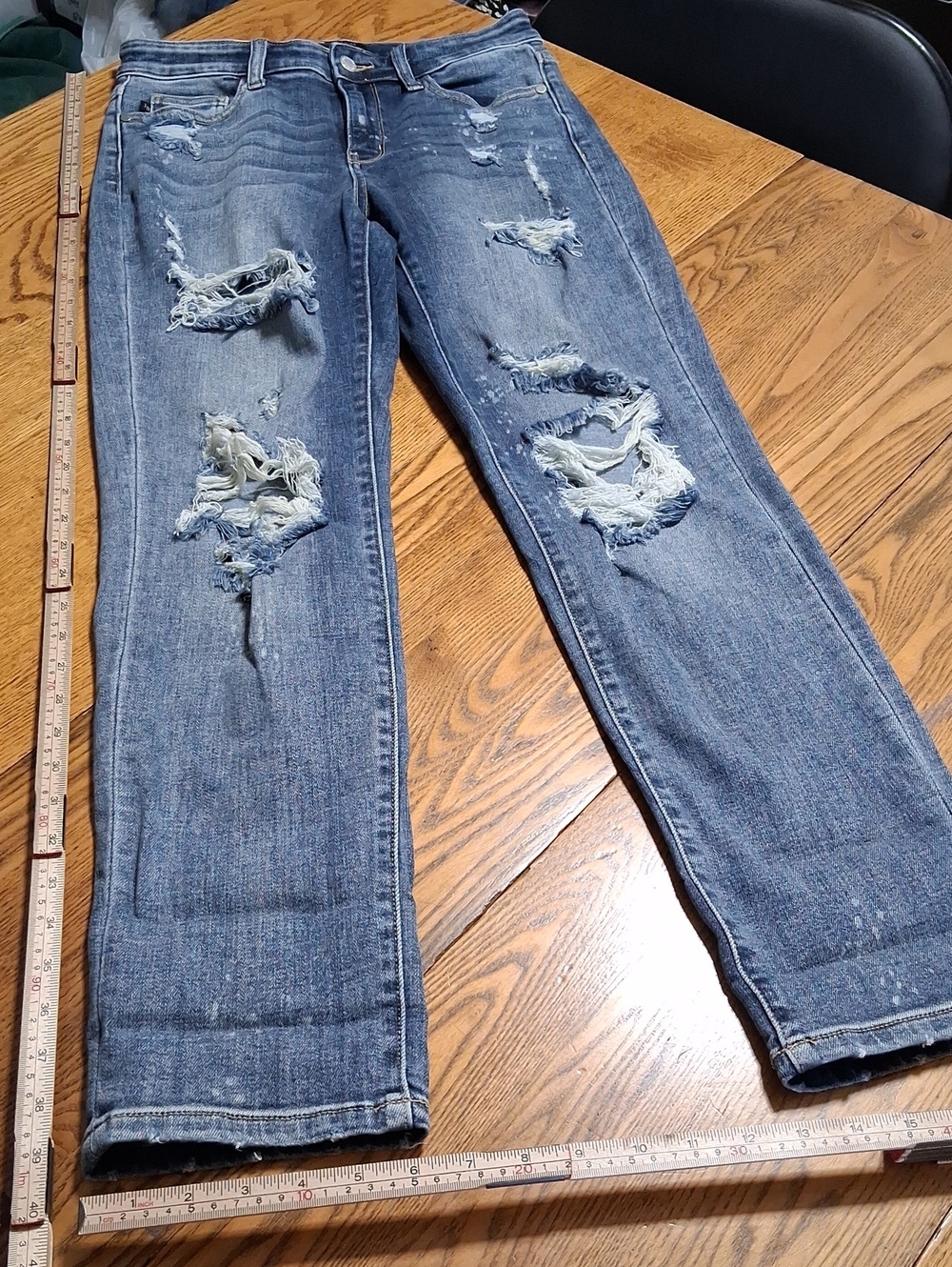 JUDY BLUE Jeans Womens BLUE 5 / 27 BOYFRIEND FIT Denim Preowned Distressed Pants